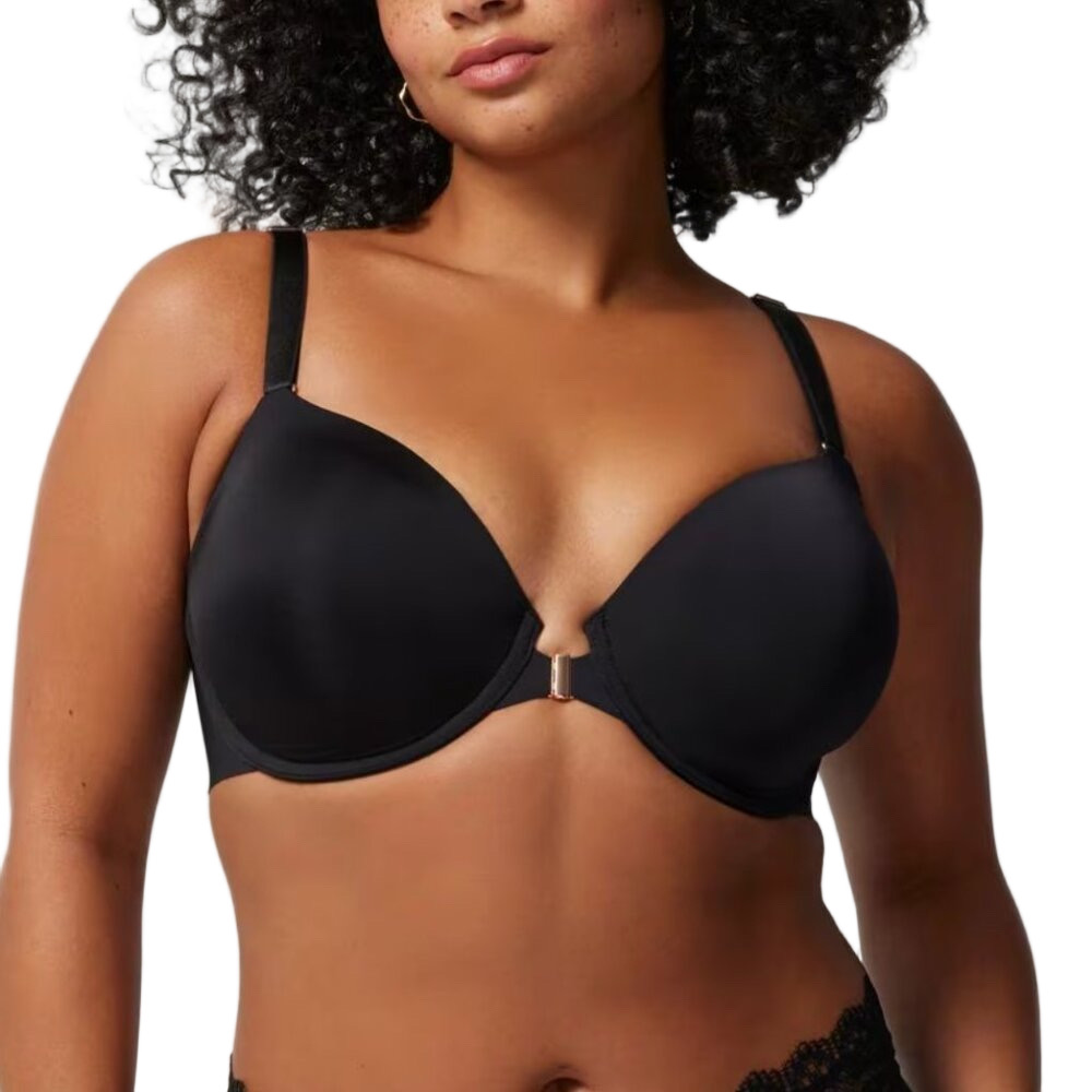 Soma Vanishing Unlined Perfect Coverage Front Closure Bra in Black 32B - NWOT